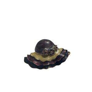 Shades of Purple Hat Shaped Pin Brooch Rhinestones Enamel